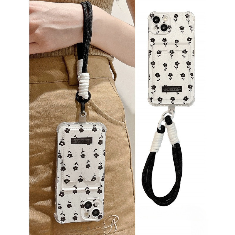 2 In 1 Penutup Kartu Hitam Putih Case POCO M6 Pro 5G X5 Pro X6 Pro C65 F5 Xiaomi 14 Redmi 13C Note 1