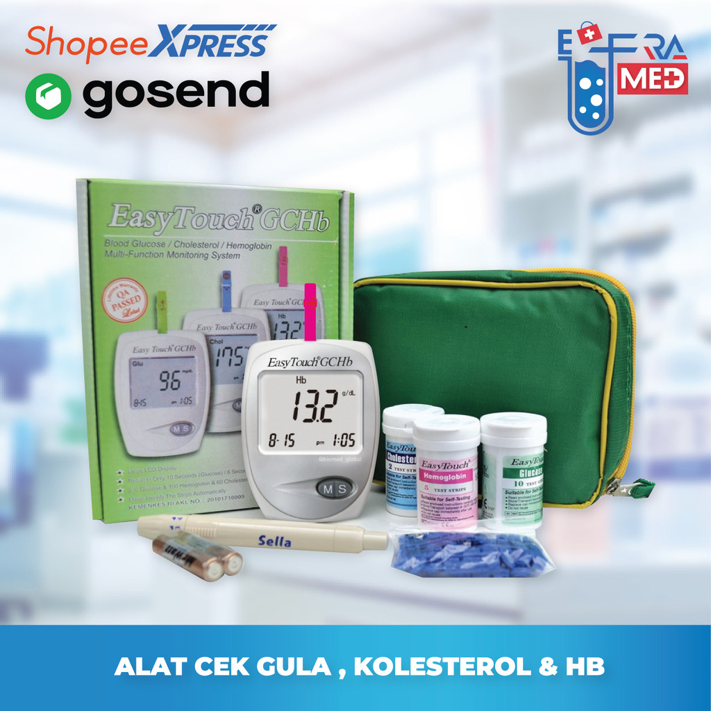 Alat Tes Gula Darah, Kolesterol, dan Hemoglobin Easy Touch GCHb - 3-in-1 Praktis dan Akurat
