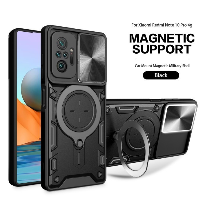 CASE REDMI NOTE 10 10S / NOTE 10 PRO MAGNETIC IRING CASE ROTARY STANDING PHONE SLIM FIT CASE #ZSMGCS