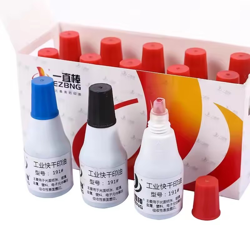 

EZBNG good quality black/red/blue ink water based ink quick drying ink stamp ink for plastic metal fabric 25ml