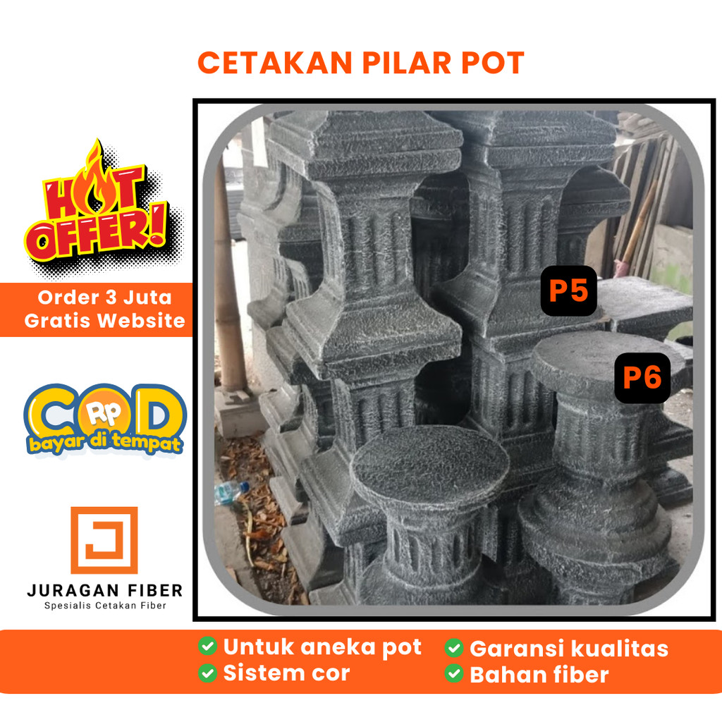 Cetakan Pilar Pot Tinggi 70cm / Pilar Pot Bunga Semen / Pot Bonsai / Pilar Bonsai / Dekorasi Taman