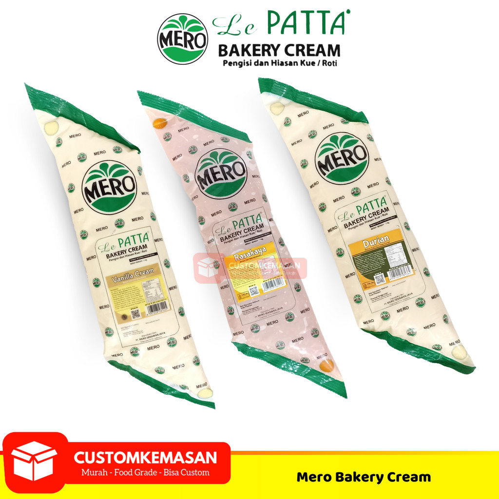 

Mero Le Patta Bakery Cream 1kg / Mero Le Patta Bakery Cream Bahan Isian Roti Kue / Bakery Cream / Bahan Isian Roti Kue / Filling Roti Donat / Mero Le Patta Filling