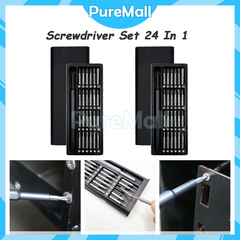 Obeng Set 24 In 1 / Obeng Kecil / Magnet Obeng Set