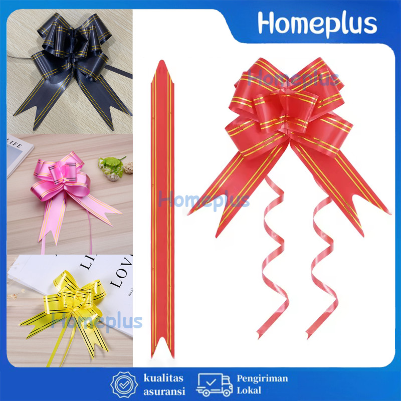 

(isi 10Pcs) Pita Tarik Lis Emas Hiasan Parcel Souvenir Pull Flower Ribbon
