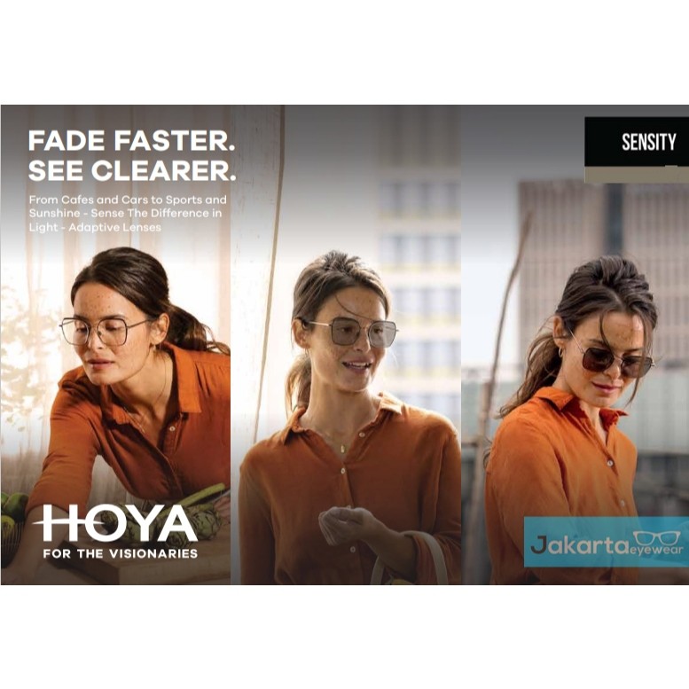 Lensa SV Hoya Sensity 2 Fade Faster See Clearer Lensa Photochromic Gray Brown Green Hi Index 1.60