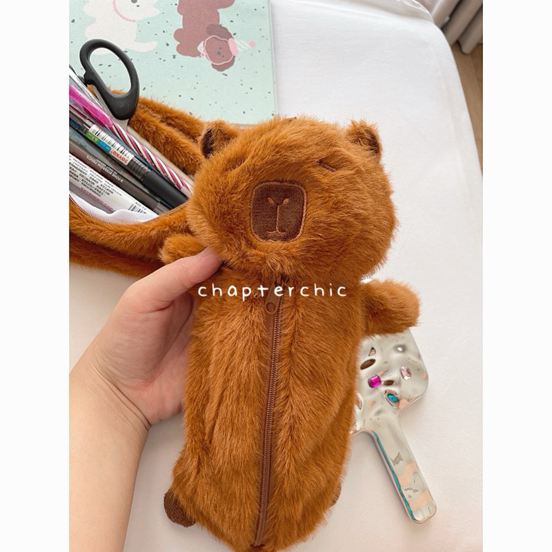 

Steen Cute Capybara Tempat Pensil Pencil Case Pouch Boneka Capy Lucu Korea Anak Bulu Sekolah