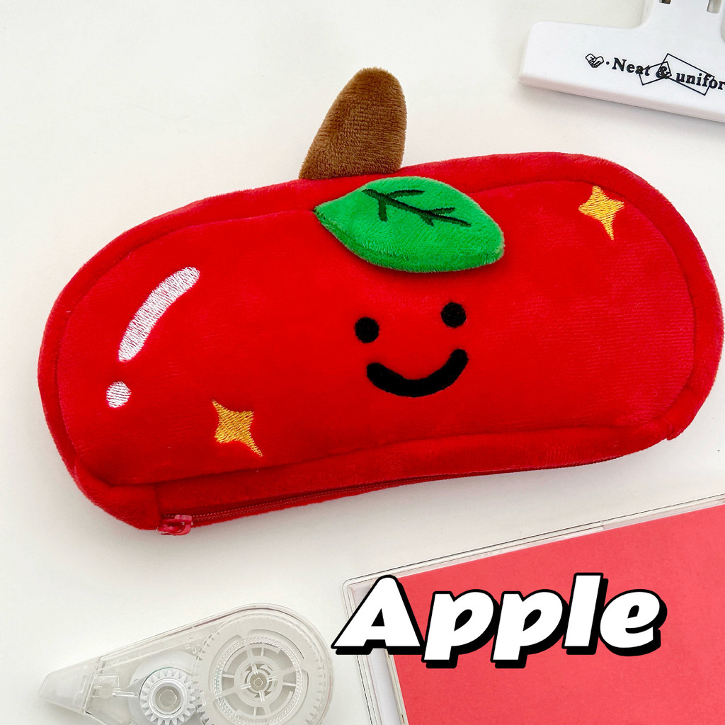 

[HARU] Smiling Apple Series Pencil Case Kotak Pensil Lucu Tempat Penyimpanan Kapasitas Makeup Pouch Korea Aesthetic Cosmetic