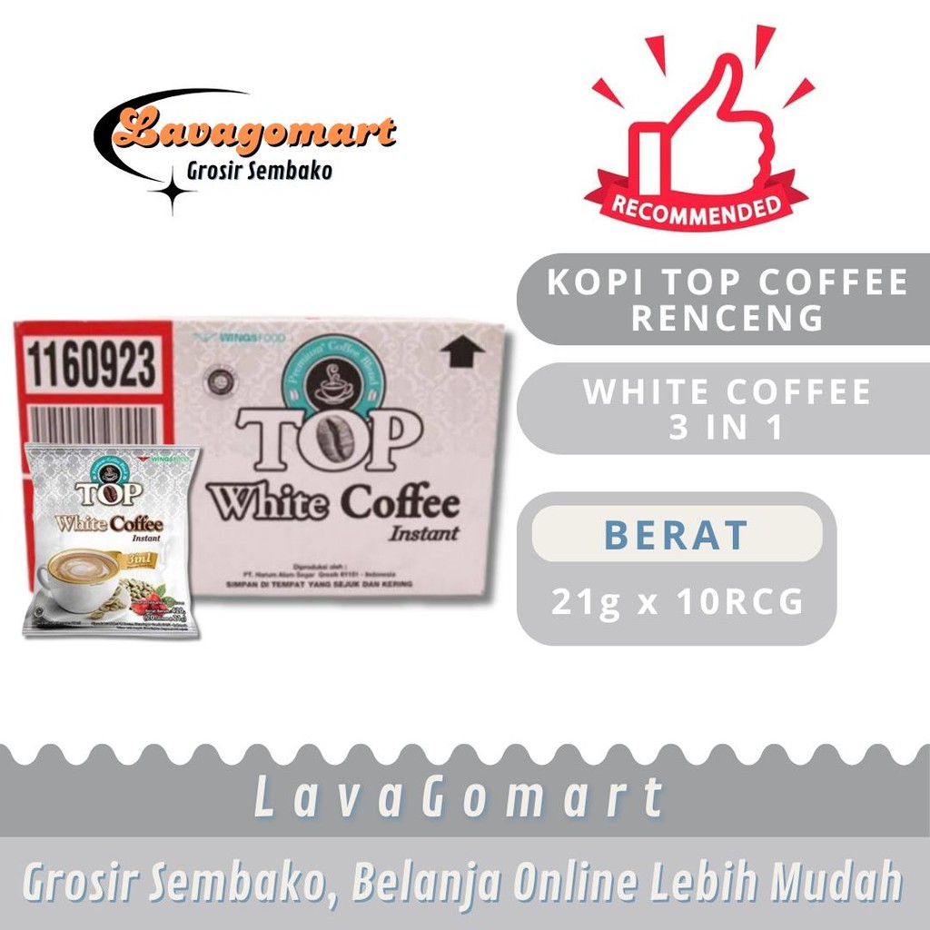 

KOPI TOP WHITE COFFEE SACHET 21g - 1 DUS - LAVAGOMART - BANDUNG