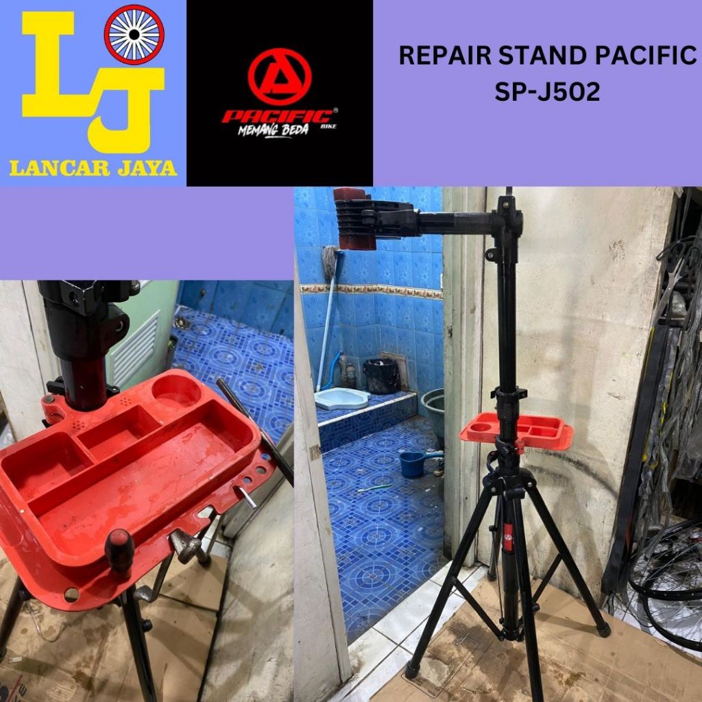 PACIFIC Bike Repair Stand Paddock Standar Sepeda Untuk Service Perbaikan SP-J502 Alloy kombinasi Ste