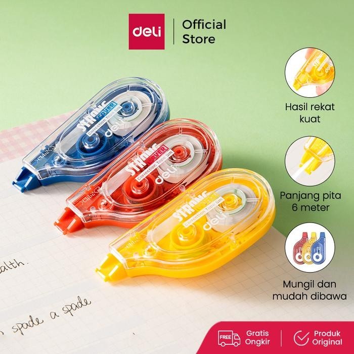

Pita Koreksi Deli EH08A – Correction Tape 6 Meter Daya Rekat Kuat Warna Transparan