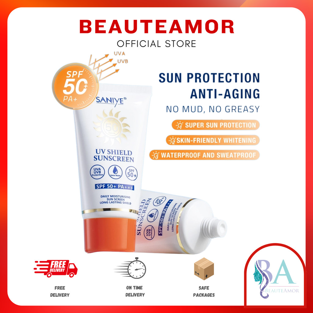 SANIYE Sunscreen SPF 50 PA+++ Professional Sunblock Tabir Surya  R1213 | Beauteamor
