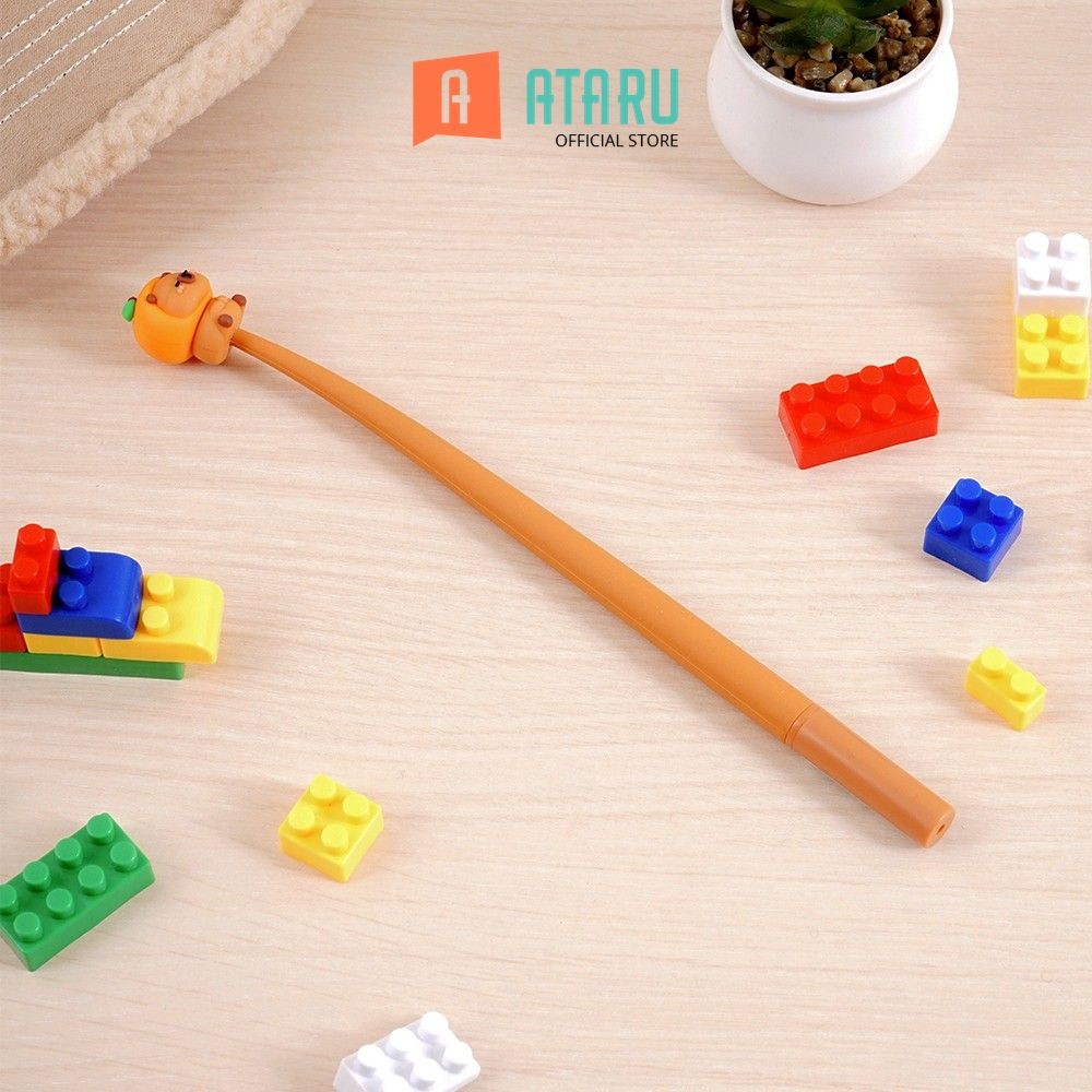 

Ataru Pulpen Silikon Capybara Hitam - Cokelat Pena Ballpoint Pen Bolpoin Alat Tulis Lucu