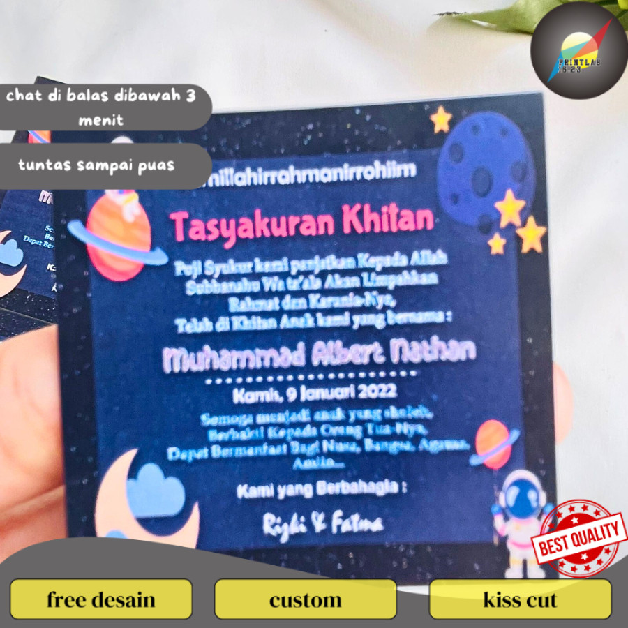 

PrintLab 12-15 Cetak stiker syukuran khitan kotak tasyakuran walimatul khitanan custom unik