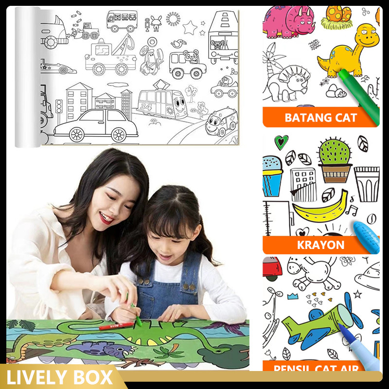 

Jumbo Coloring Sheet / Kertas Mewarnai / Coloring Roll Paper / Mainan Anak Kertas Mewarnai Raksasa