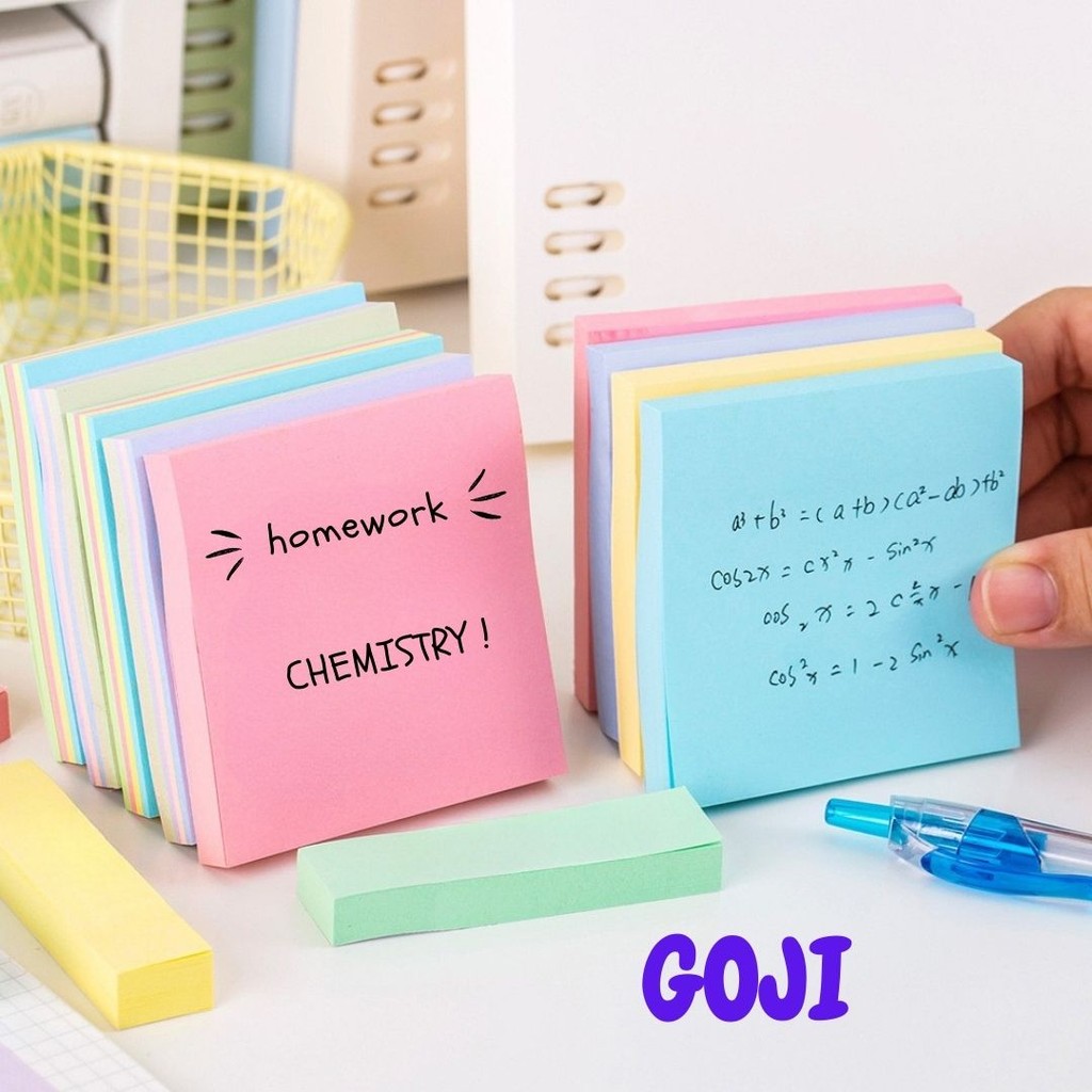 

GOJI Kertas Memo Isi 100 Lembar Sticky Notes Sticky Note Catatan Tempel Penanda Halaman Buku Lucu