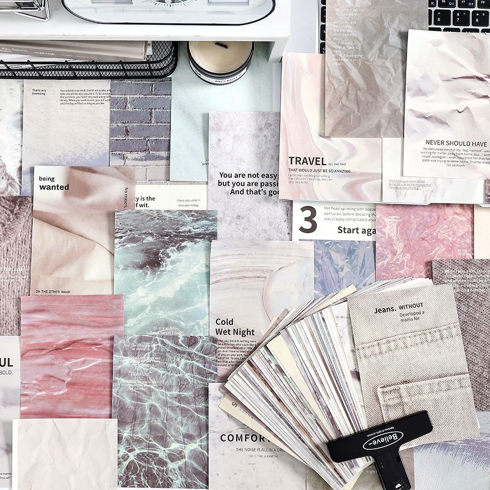 

50 pcs Vintage Sea breeze theme material paper simple Decorative Diary Album Background paper hand made Scrapbooking material