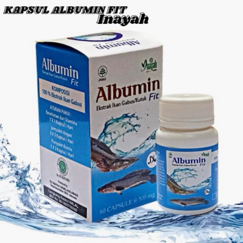 KAPSUL ALBUMIN FIT PREMIUM 5X CEPAT SEMBUH PASCA OPERASI - EKSTRAK ALBUMIN IKAN GABUS ORIGINAL 60kap