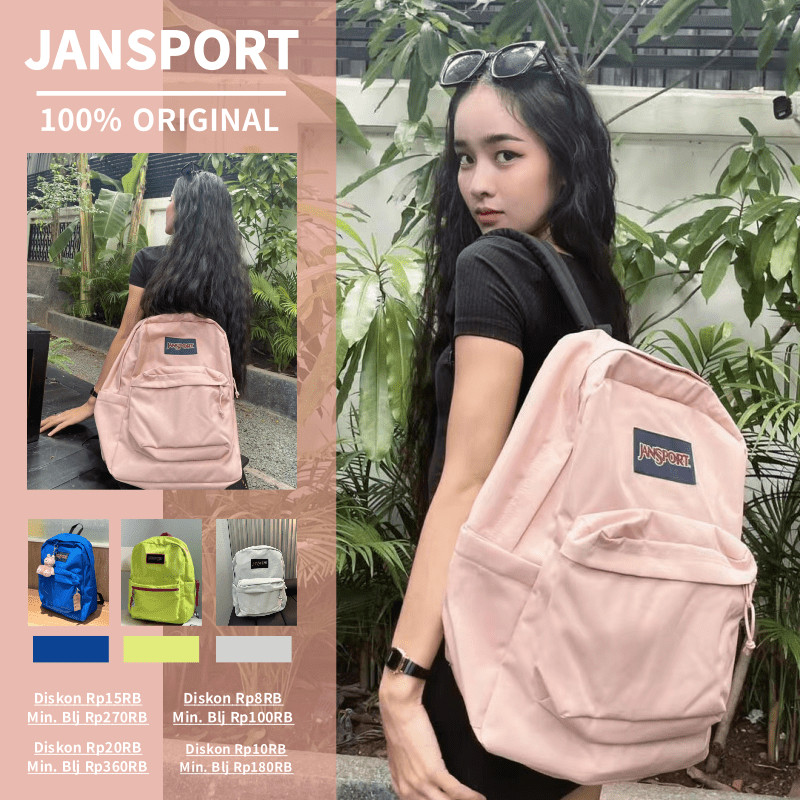 Tas Sekolah Jansport Original 100% Tas Ransel Backpack Sekolah Traveling Nylon Wanita Ransel Laptop 