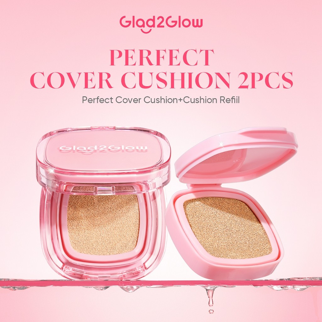 [100%ORI]Glad2Glow Perfect Cover Cushion | Oil-Control matte  Foundation Waterproof Sweatproof Finis