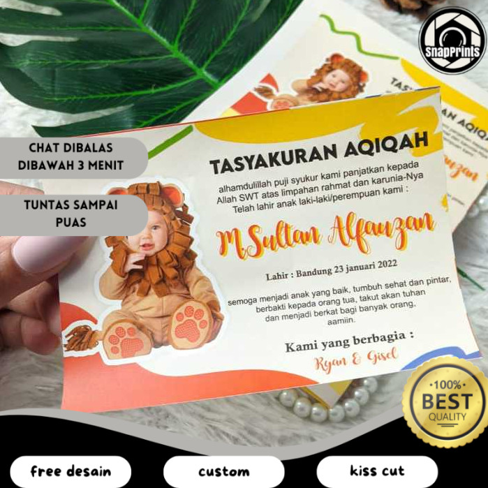 

SP Stiker Label Tasyakuran Aqiqah Custom Sticker Persegi Nama Bayi Ucapan Kelahiran Akikah