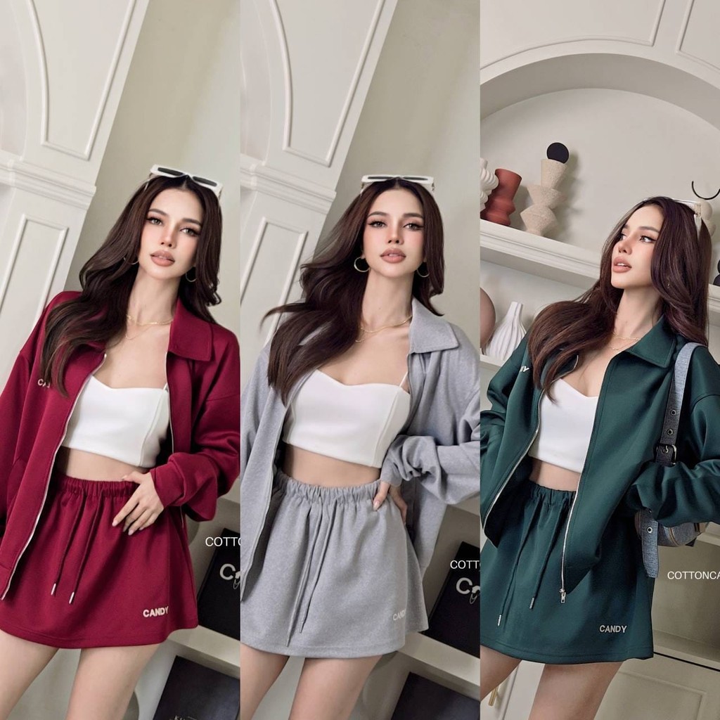 bkkclothe. SET NEW CANDY CANDY SPORT TOP + SKORT COTTON CANDY ( IMPORT BANGKOK )