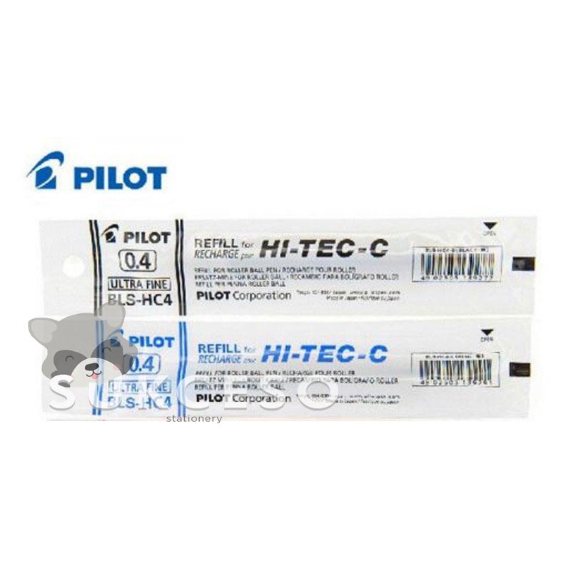 

Pilot REFILL Isi Ulang Pulpen Ballpoint Hi Tec 0.4mm Black & Blue Pena
