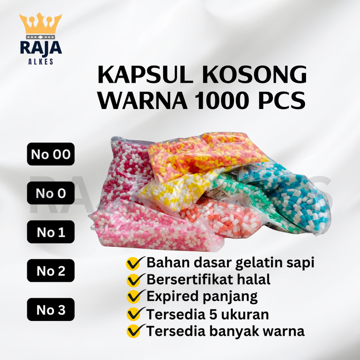 Kapsul Kosong 1000 pcs Ukuran 00/0/1/2/3 Cangkang Kapsul Kosong Halal - 0 as as