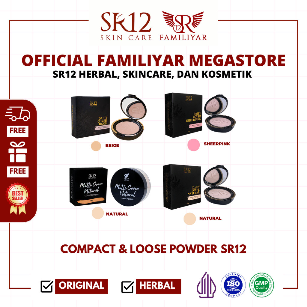 Bedak Anti Luntur Foundation Bedak Padat Bedak SR12 Bedak Tabur SR12 Glowing