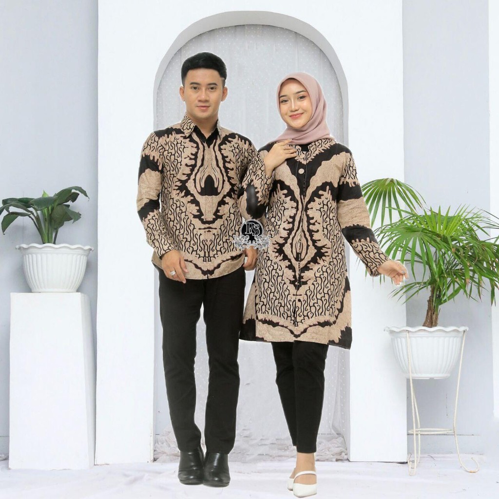 Baju Batik Couple Atasan Kemeja Tunik Modern Kekinian New Realpict / Gamis / Kemeja/ Batik Pria Wani