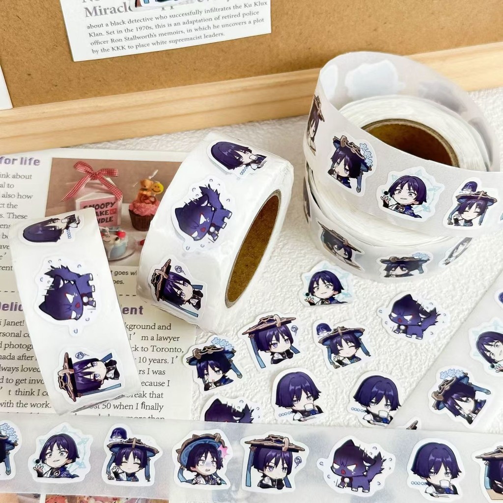 

500Pcs/Pack Game Cartoon Genshin Impact Wanderer Balladeer Anime Theme Seal Labels Stickers For DIY Gift Baking Package