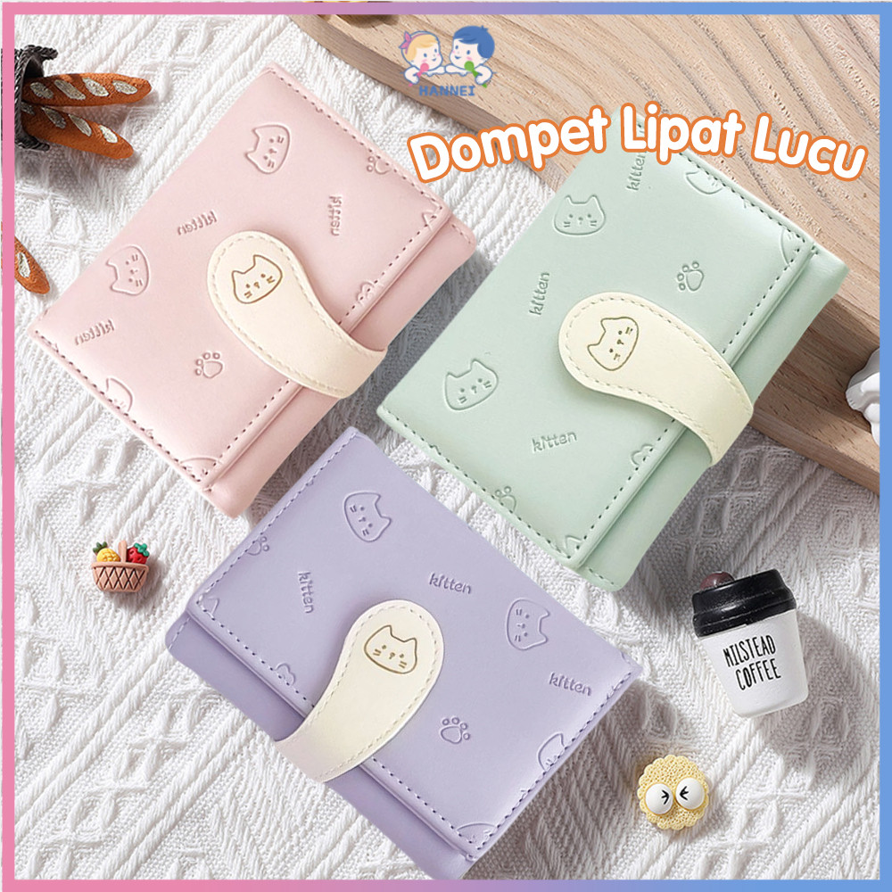 Hannei Dompet Lipat Wanita Plated Printing Koin Purse tas kecil Mini