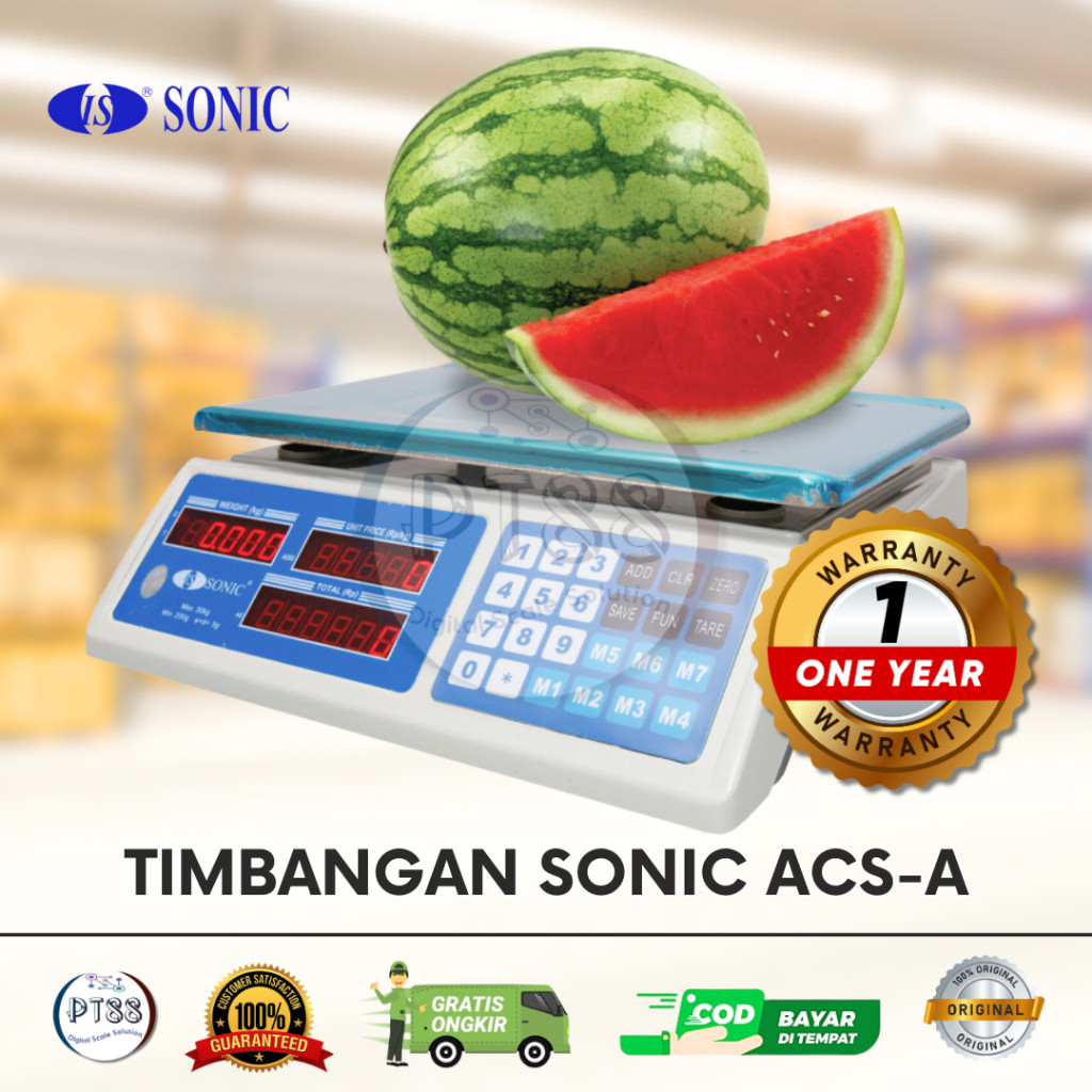 Timbangan Digital 30kg/Timbangan Buah/Timbangan Laundry/Timbangan Sembako SONIC ACS-A 30kg Original
