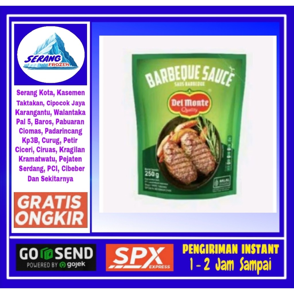 

Barbeque Delmonte 250g, Saos Barbekiu, Saus, Serang Frozen