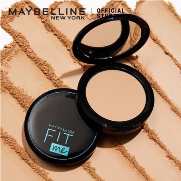 Original Maybelline Fit Me Matte+Poreless Powder All Skin 12H SPF 32 PA++ Oil Control Bedak Compact 