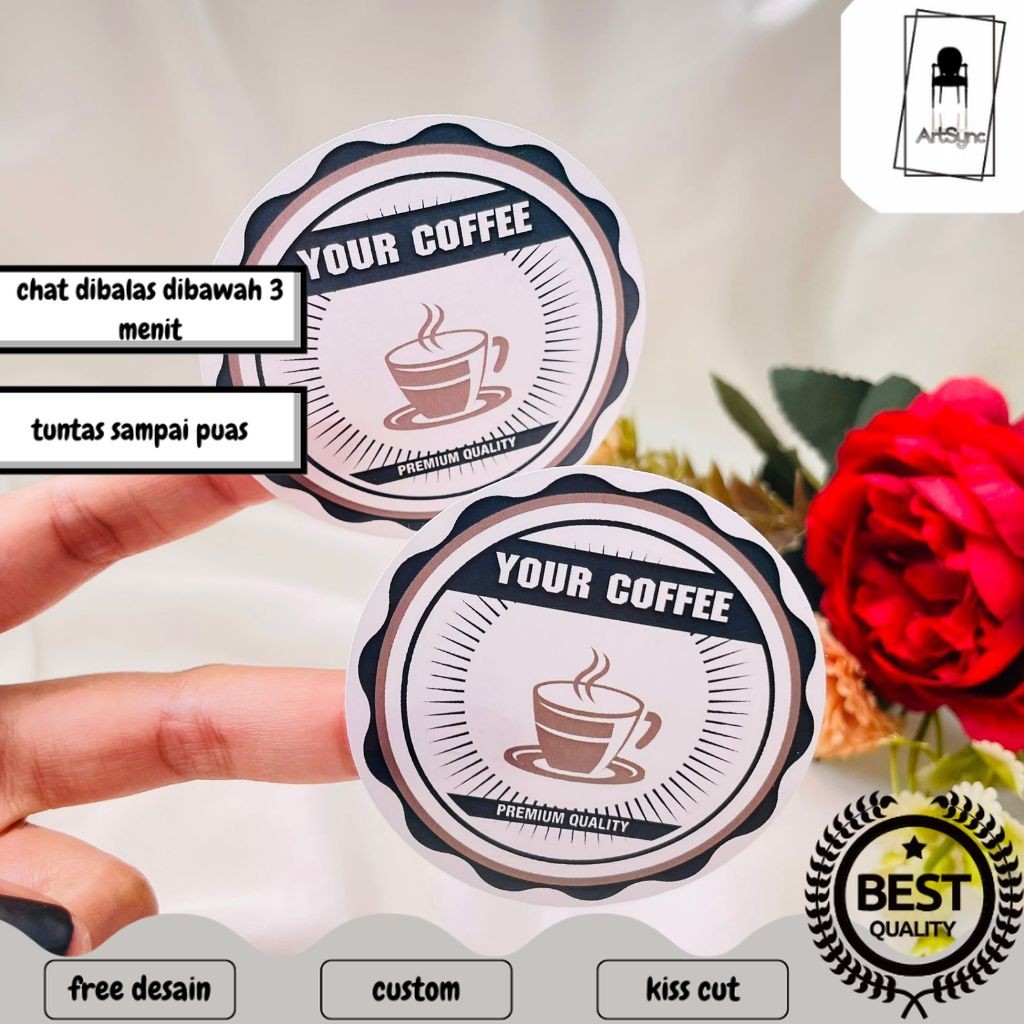 

Syncart 9-15 Cetak Sticker Minuman Coffe Stiker Coffee Free Desain Bulat Chromo Murah Kemasan Kopi