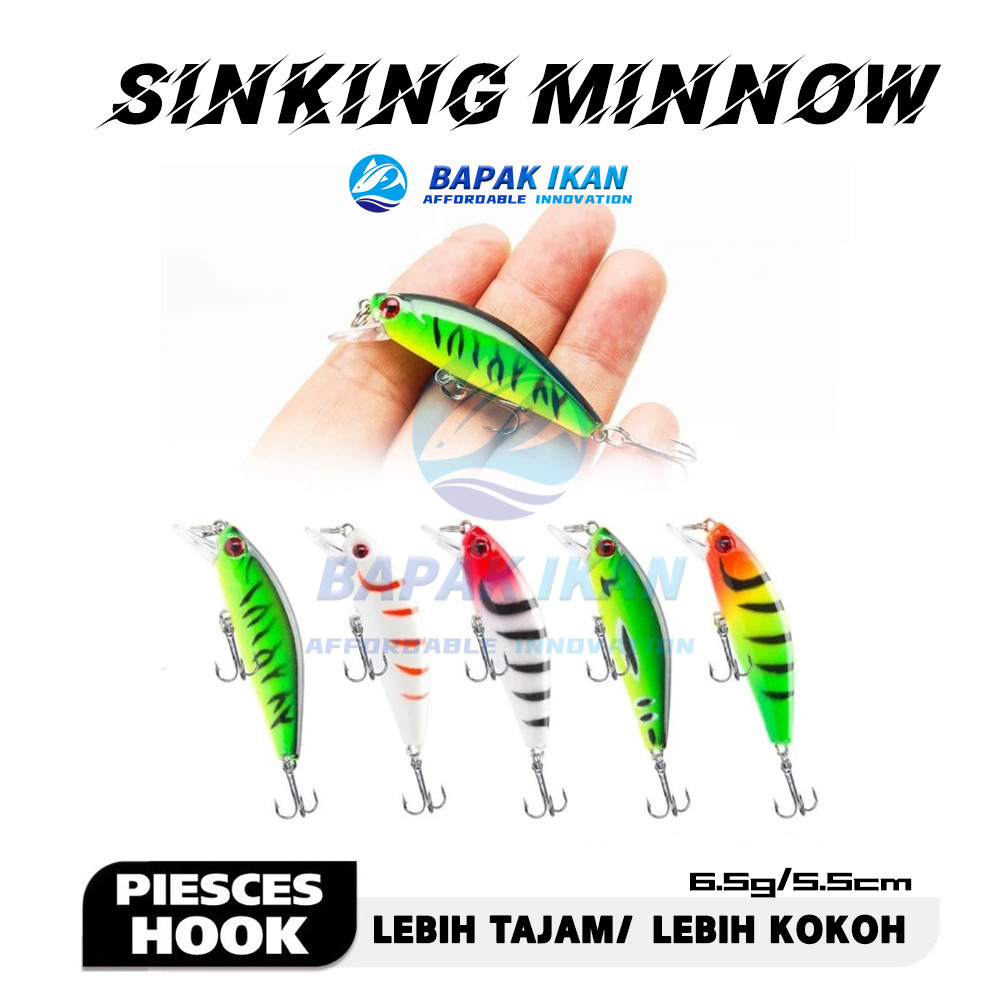Umpan pancing Lure Minnow Slow Sinking lure Minnow Ultralight 5.5cm/6.5g