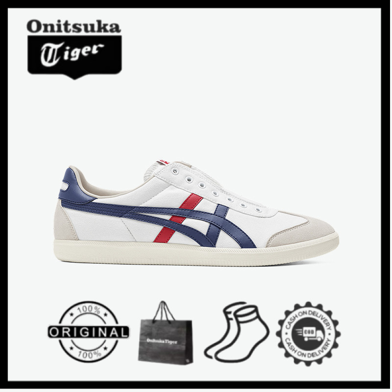 Sepatu kasual musim dingin pria dan wanita Onitsuka Tiger TOKUTEN SLIP-ON putih biru