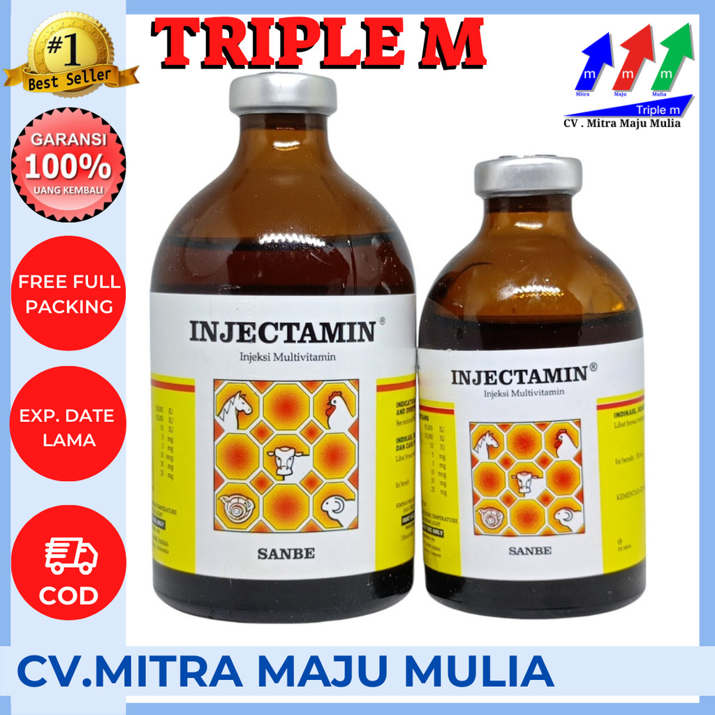 Injectamin 50 ml dan Injectamin 100 ml Vitamin Ternak PT Sanbe Farma