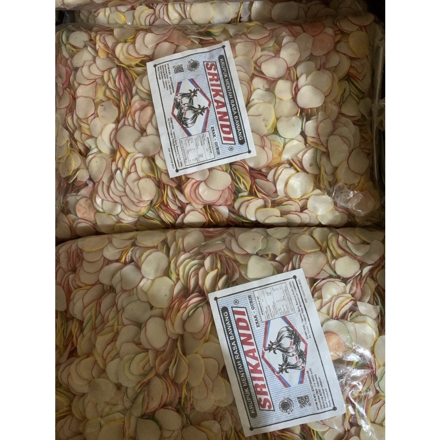

Kerupuk Bawang Warna Warni Multi Sari / Matahari Pagi / Bandung / Srikandi Mentah 1 Bal / 1 Ball 5 kg / 5 kilo MURAH 1Ball