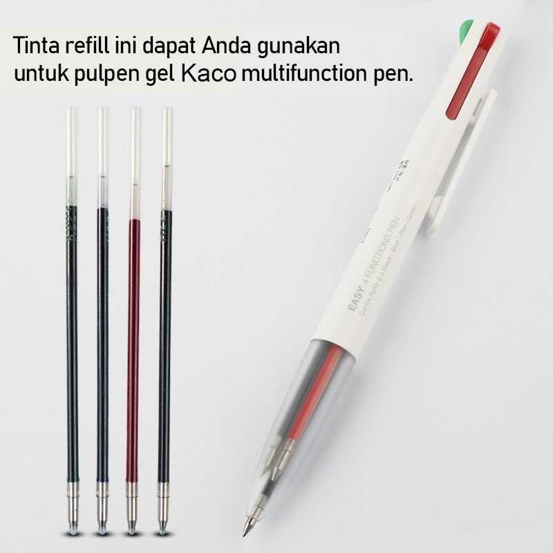 

SYAIFSTR Kaco GREEN Isi Refill Pena Pulpen Tinta Hitam Biru Merah Hijau 4 PCS - K1602