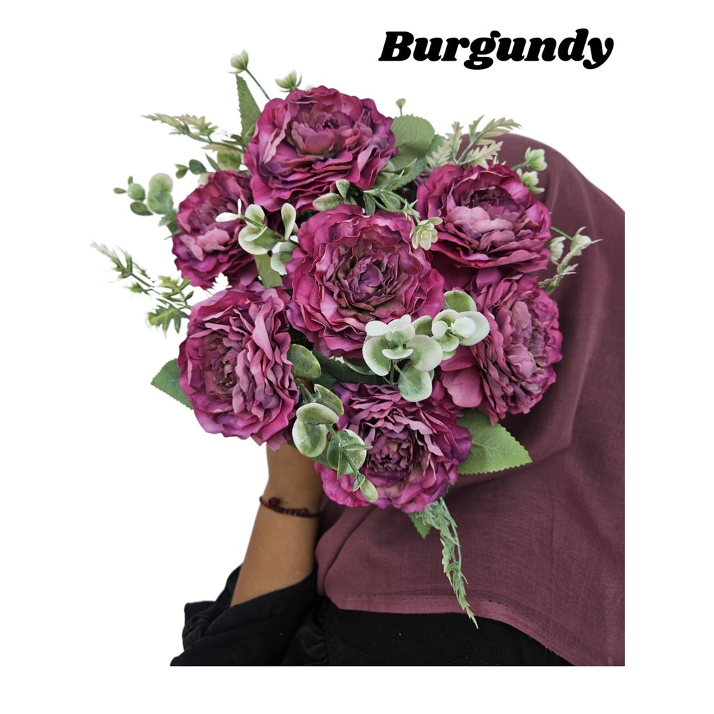 Bunga Bouqet Mawar Hybrid  K5 Artificial Bunga hias plastik dekorasi hiasan pesta pernikahan backdro