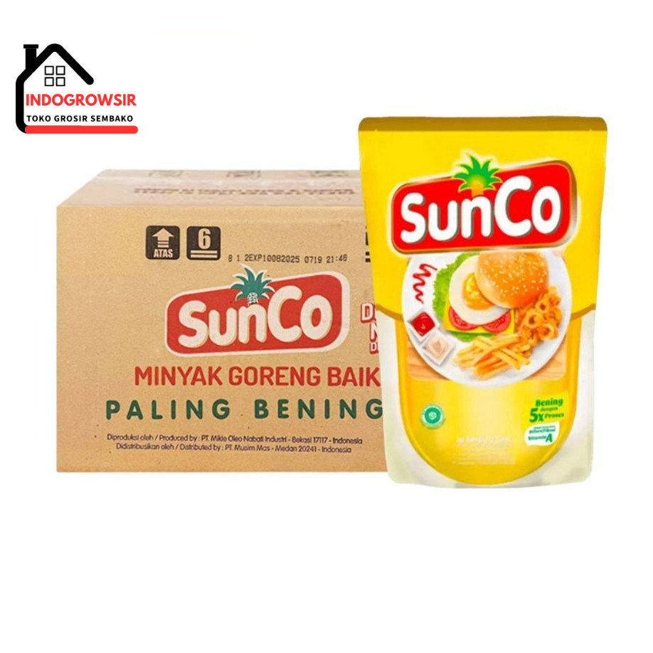 

Sunco Minyak Goreng Sawit Premium Pouch 2 L Dus Isi 6