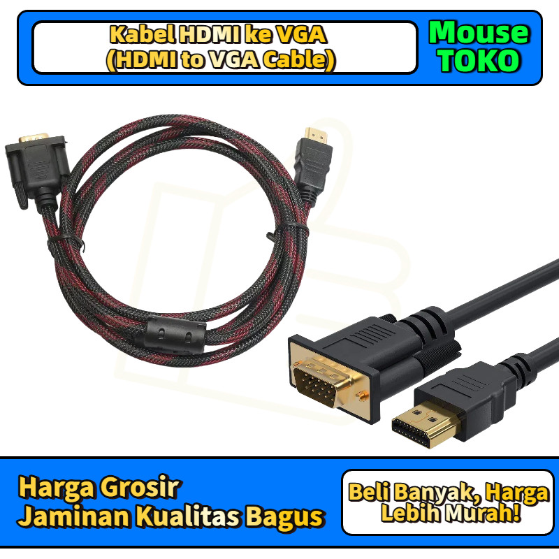 [TOKO_MOUSE] Kabel hdmi to vga / converter vga to hdmi panjang FULL 1 / 3 / 5 Meter    high quality