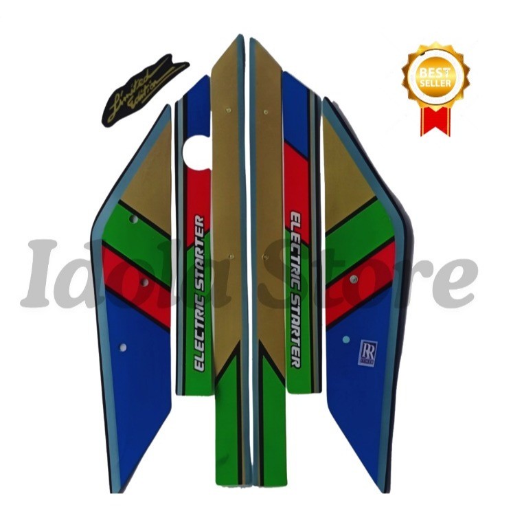 Stiker Striping Astrea Prima 1991\1990 Biru Merah List Body Motor Honda Astrea Prima 1990/1991