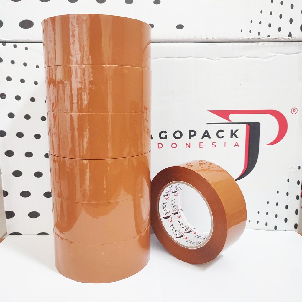 

1 SLOP / 6 PCS - Lakban Coklat 45mm x 200 yard BC - Lakban Packing - Jago Pack Indonesia