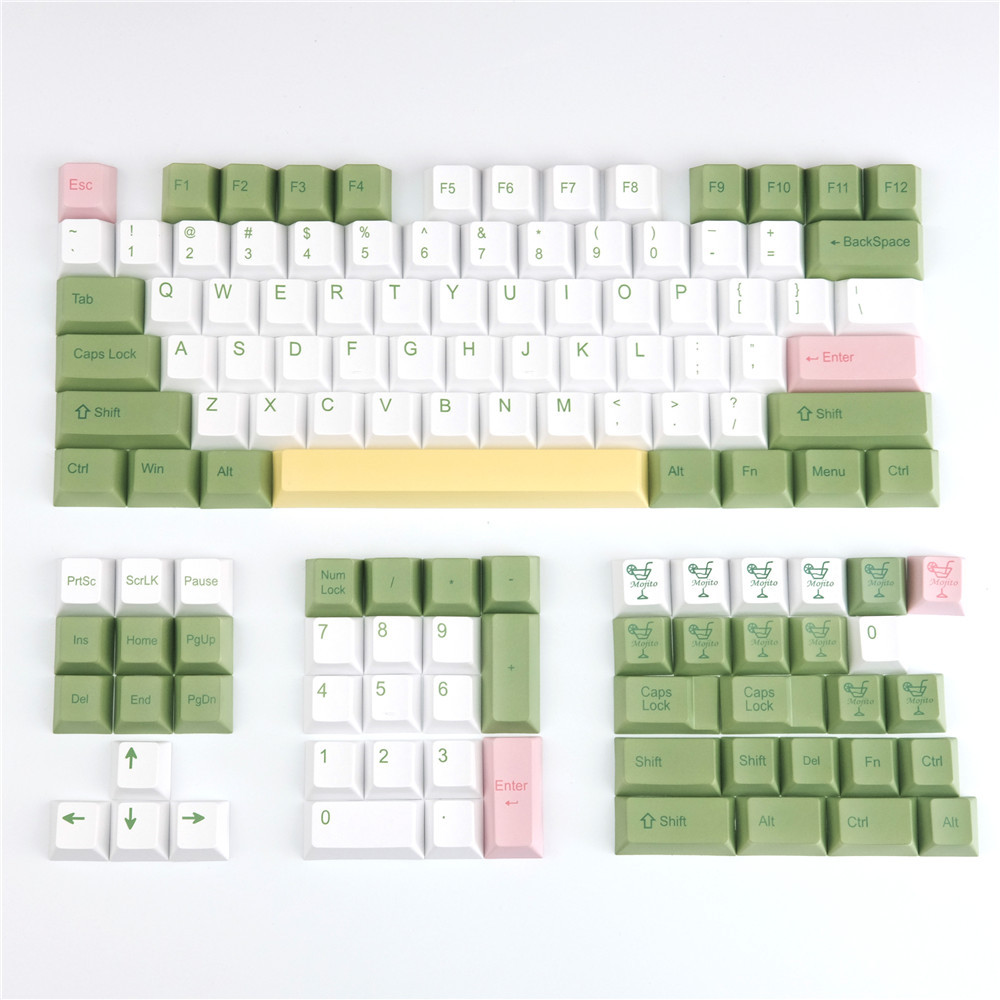 Mogitto Keycaps PBT Cherry Profile Keycap 5 Face DYE Sublimation 1.75U 2U 2.25U Shift 129 Keys Full 