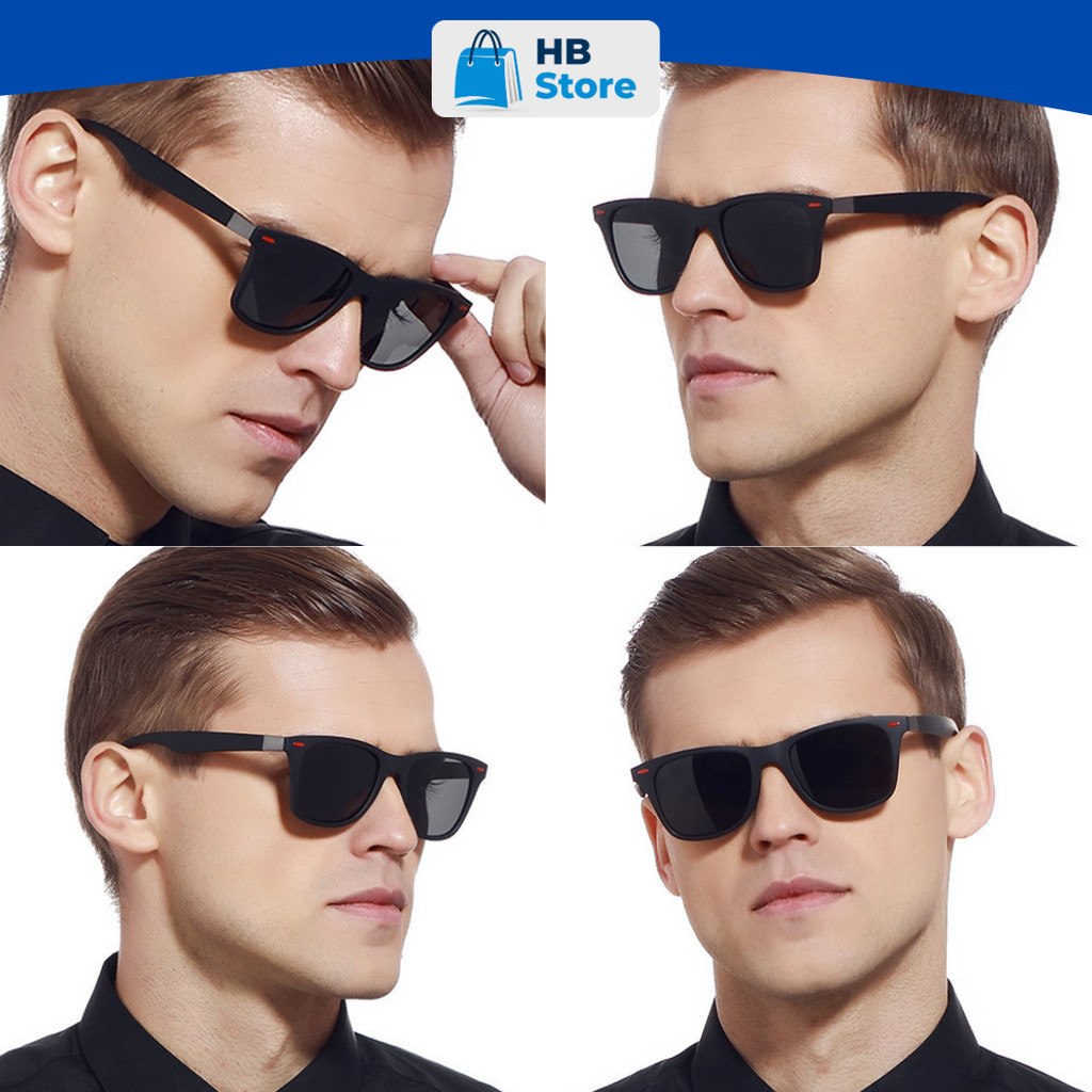(HB) ORI GARANSI Kacamata Hitam Pria Laki-laki Kacamata Matahari, Kacamata Keren Gaya