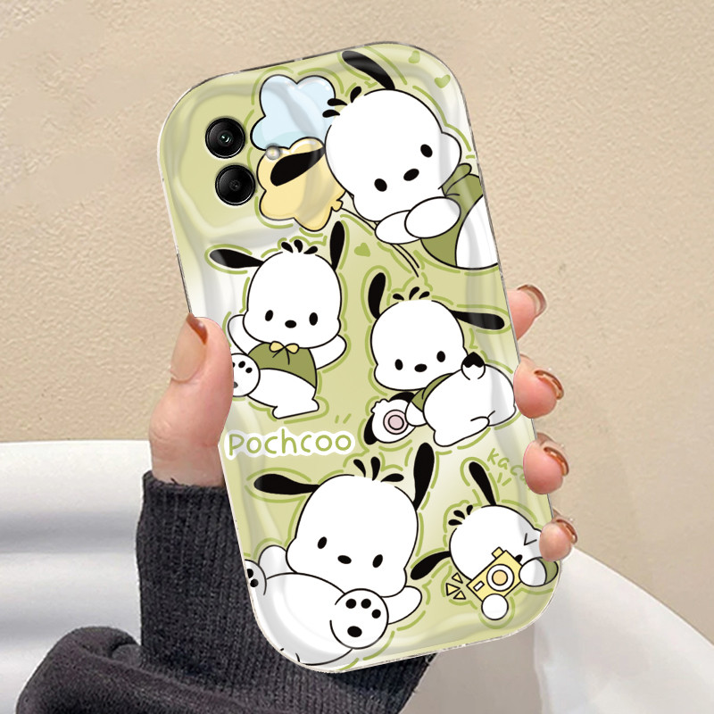 Casing hp SamsungA05 case Kamera anjing popping Gelombang kartun baru yang transparan shell lembut S