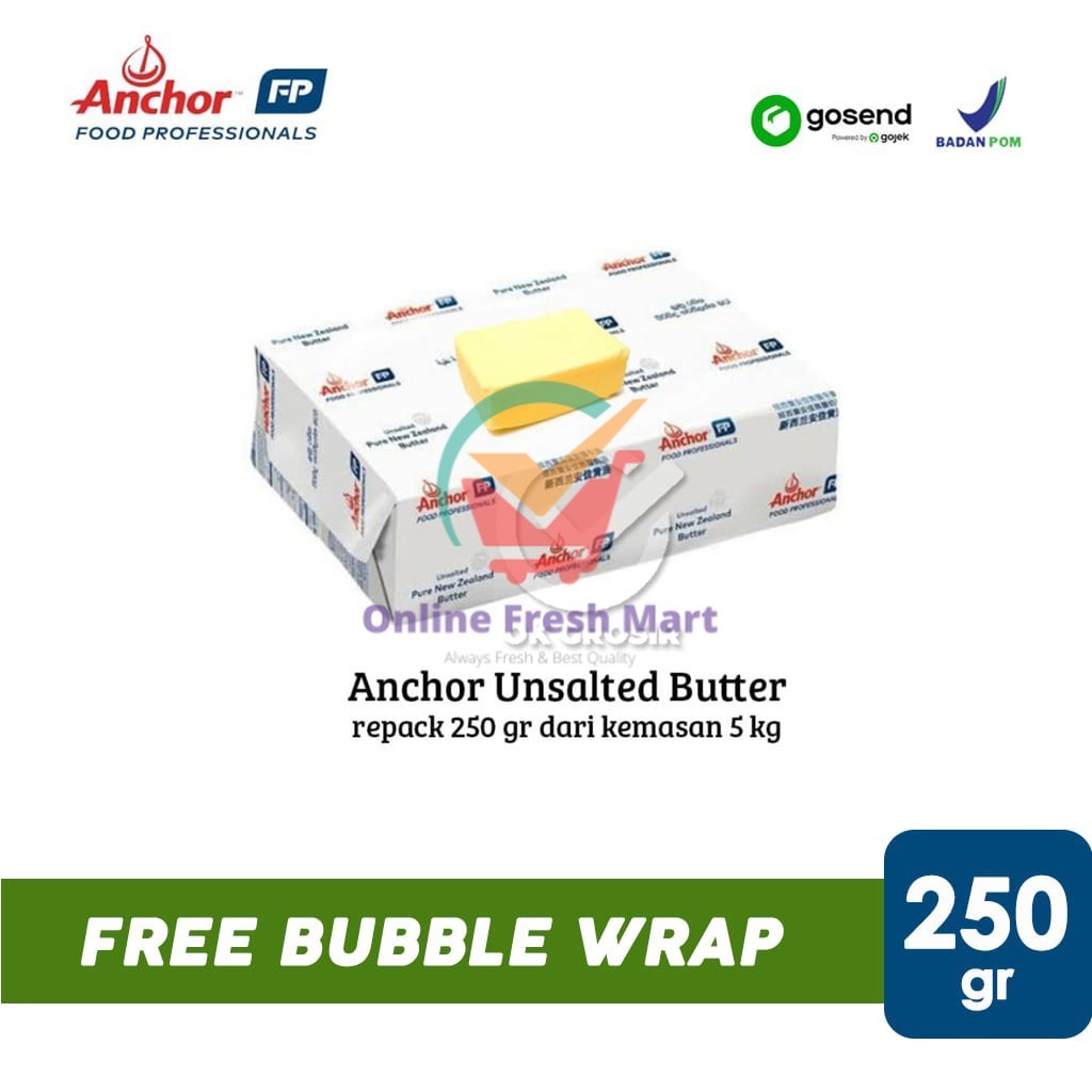 

Anchor Unsalted Butter / Mentega Tawar 250 gr (KHUSUS GOSEND & GRABEXPRESS) - Online Fresh Mart Denpasar