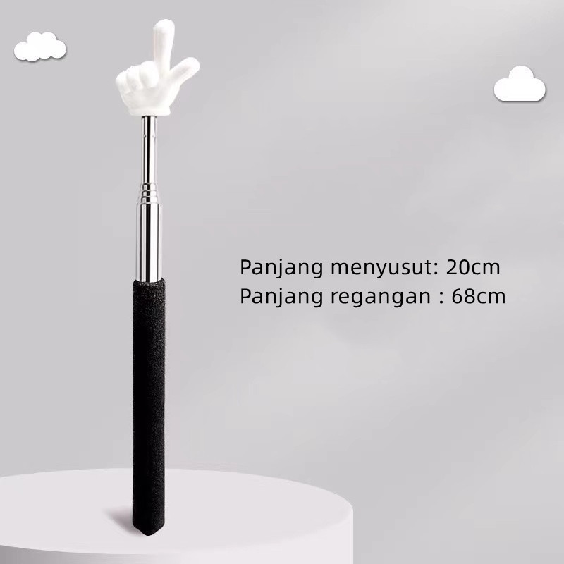 

GW TONGKAT ALAT PENUNJUK PAPAN TULIS BENTUK JARI TELESKOPIK / EXTENDABLE POINTER / ALAT BANTU TUNJUK MENGAJAR GURU